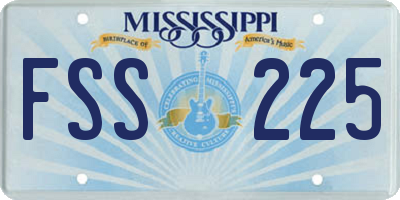 MS license plate FSS225