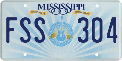 MS license plate FSS304
