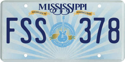 MS license plate FSS378