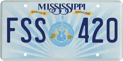 MS license plate FSS420