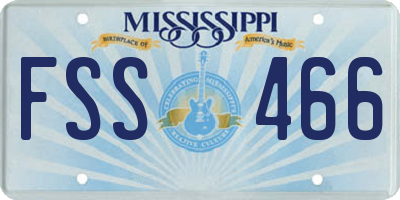MS license plate FSS466