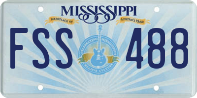 MS license plate FSS488