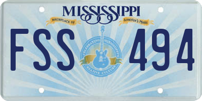 MS license plate FSS494