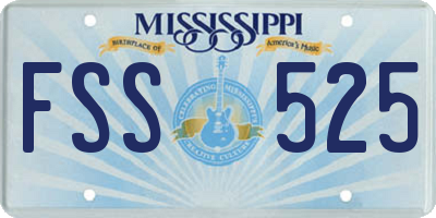 MS license plate FSS525