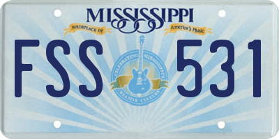 MS license plate FSS531