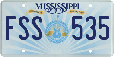 MS license plate FSS535