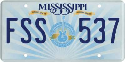 MS license plate FSS537