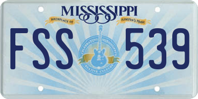 MS license plate FSS539