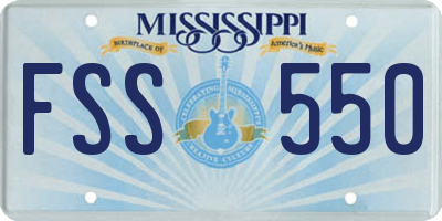 MS license plate FSS550