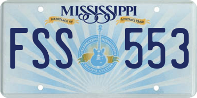 MS license plate FSS553