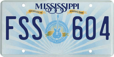 MS license plate FSS604