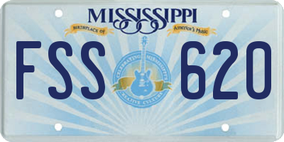 MS license plate FSS620