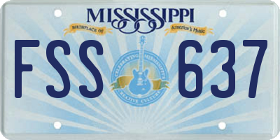 MS license plate FSS637