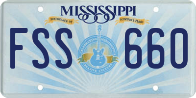 MS license plate FSS660