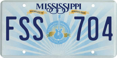 MS license plate FSS704