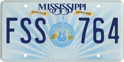 MS license plate FSS764