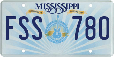 MS license plate FSS780