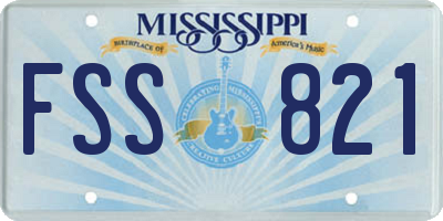 MS license plate FSS821