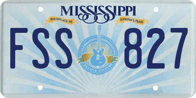 MS license plate FSS827