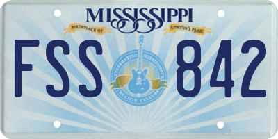 MS license plate FSS842