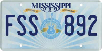 MS license plate FSS892