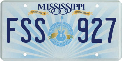 MS license plate FSS927