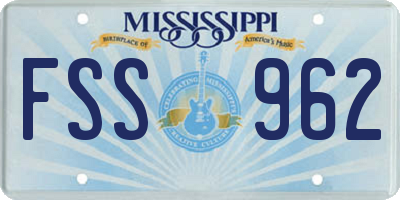 MS license plate FSS962