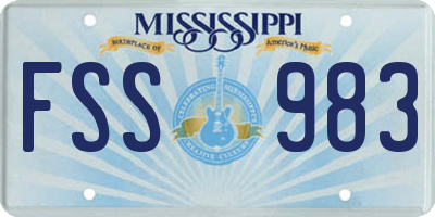 MS license plate FSS983