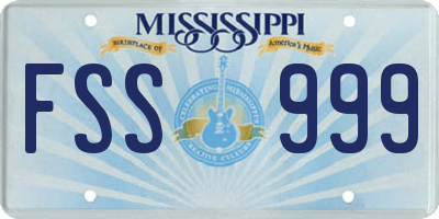 MS license plate FSS999