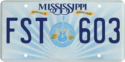 MS license plate FST603