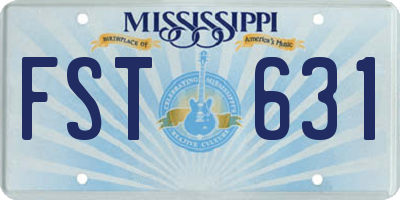 MS license plate FST631