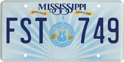 MS license plate FST749