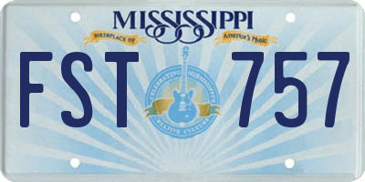 MS license plate FST757