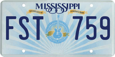 MS license plate FST759