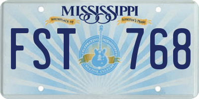 MS license plate FST768