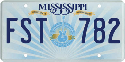 MS license plate FST782