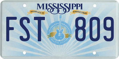 MS license plate FST809