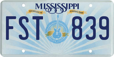 MS license plate FST839