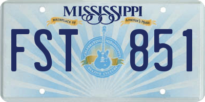 MS license plate FST851