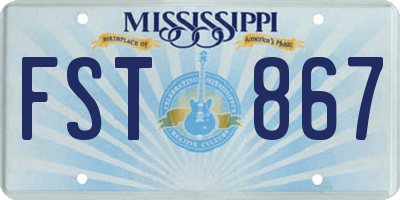 MS license plate FST867