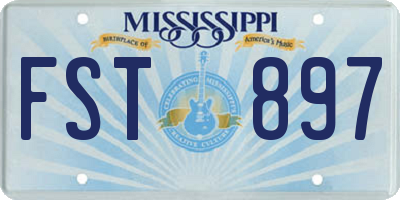 MS license plate FST897