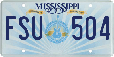 MS license plate FSU504