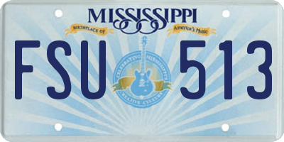 MS license plate FSU513