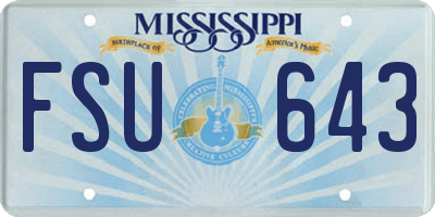 MS license plate FSU643