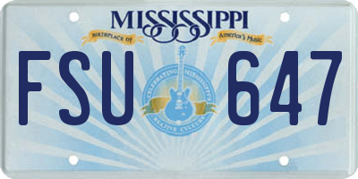 MS license plate FSU647