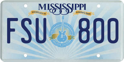 MS license plate FSU800