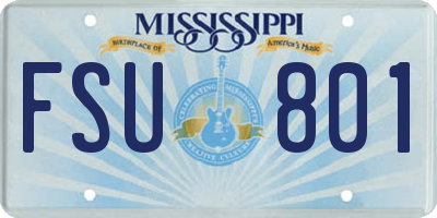 MS license plate FSU801