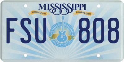 MS license plate FSU808