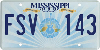 MS license plate FSV143