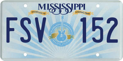 MS license plate FSV152
